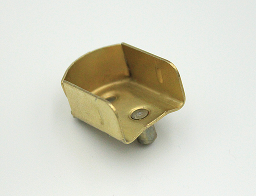 Bøjlestangsholder t/18 mm stang - m/1 tap, messingbelagt (1 stk)