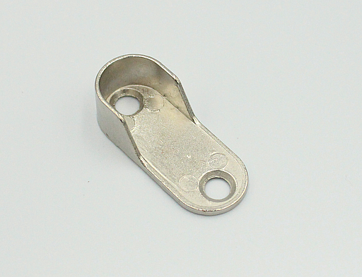 Bøjlestangsholder t/15x30 mm stang, blank (1 stk)