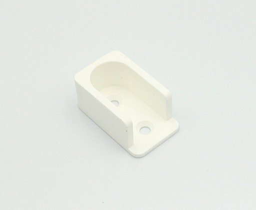 Bøjlestangsholder t/15x30 mm stang, hvid plastik (1 stk)