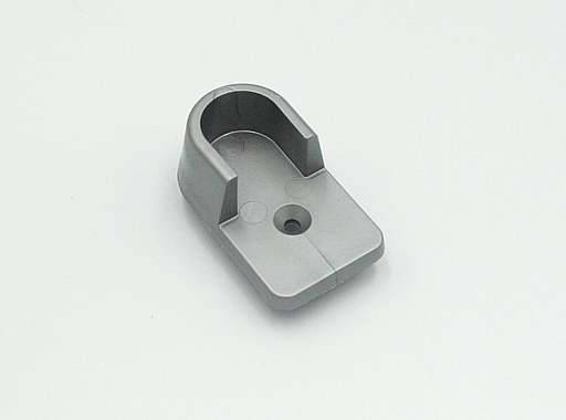 Bøjlestangsholder t/15x30 mm stang - m/2 tapper Ø5 mm, grå plastik (1 stk)