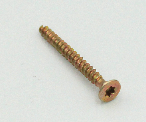 Træskrue Ø3,0x30 mm med fladt hoved og Torx 10, gulgalvaniseret