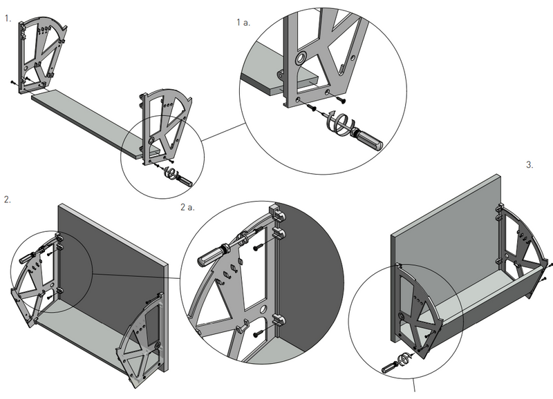 Beslag til skoskab 200x292 mm, hvid plastik (sæt)