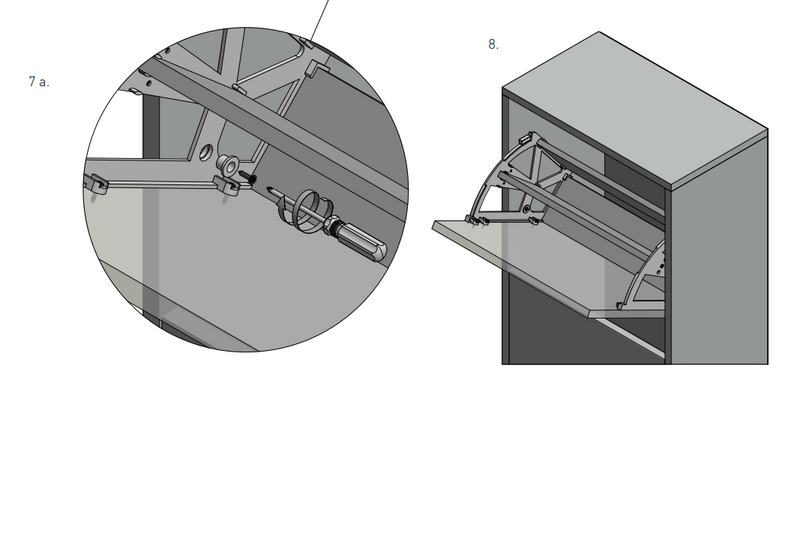 Beslag til skoskab 200x292 mm, hvid plastik (sæt)