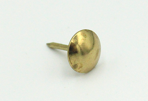 Polstersøm Ø1,4x13 mm m/Ø10 mm hoved, messingbelagt (100 stk)