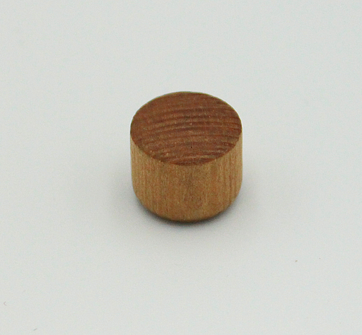 Dækknap med buet ende Ø12x10 mm, brunbejdset fyrretræ (10 stk)