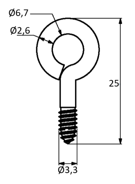 Øsken Ø3,3x25 mm, elgalvaniseret (10 stk)