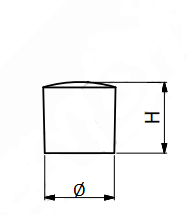 Dækknap Ø10x10 mm m/buet ende, amerikansk valnød (10 stk)