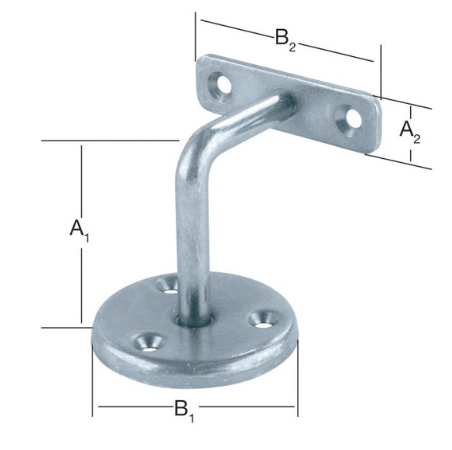 Gelænderholder Ø64 mm, sortmalet metal