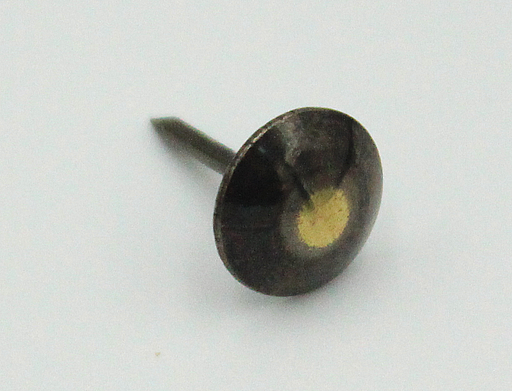 Polstersøm Ø1,4x13 mm m/Ø10 mm hoved, sort/messingbelagt (100 stk)