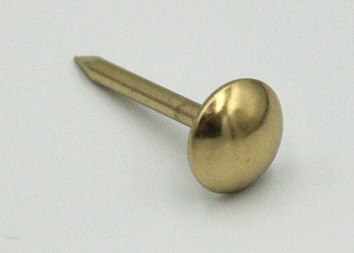 Tæppesøm Ø3,0x30 mm m/Ø14 mm hoved, messingbelagt (10 stk)