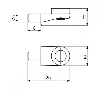 Glashyldebærer Ø5 mm, metal (4 stk)